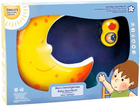 Bieco 04052657 Moon Night Light with Music, About 33 x 22 x 5 cm, Yellow