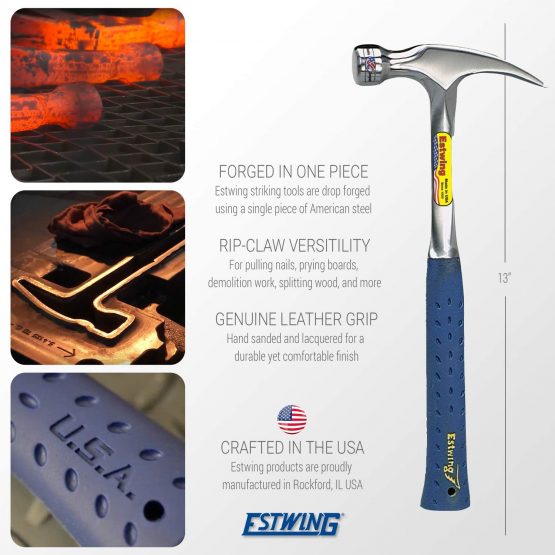 Estwing ESTE316S Flooring & Tiling Hammer 16OZ Vinyl STL, Multi, 16 oz (Ounces) - Image 2