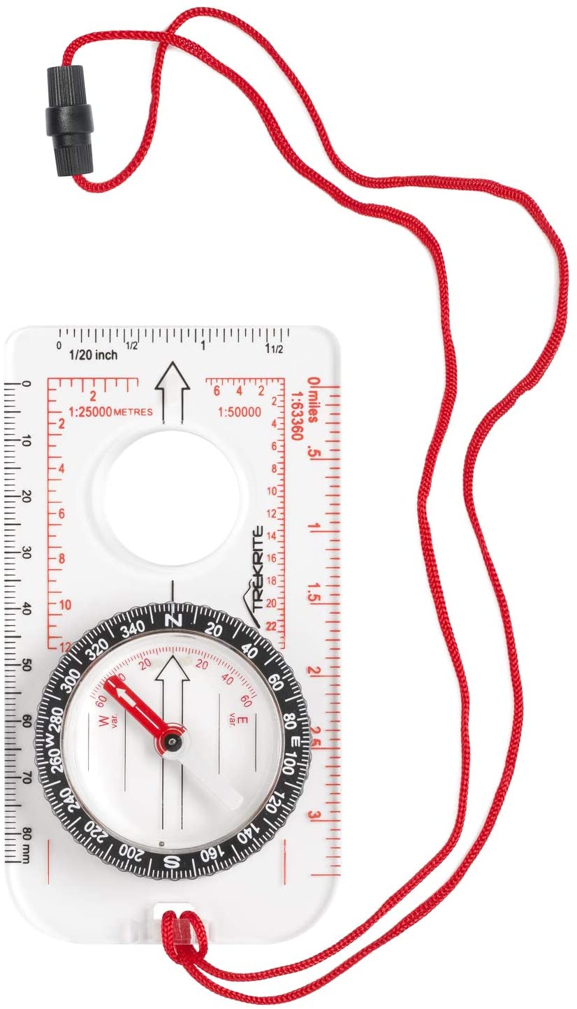 Trekrite Explorer Compass for Map Reading and Navigation - UK Based - 12 Months Guarantee - Safety Lanyard