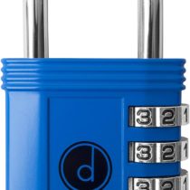 Padlock 4 Digit Combination Lock - for Gym School Locker, Outdoor Gate, Shed, Fence, and Storage - Weatherproof Metal - Keyless, Easy to Set, Resettable - Blue