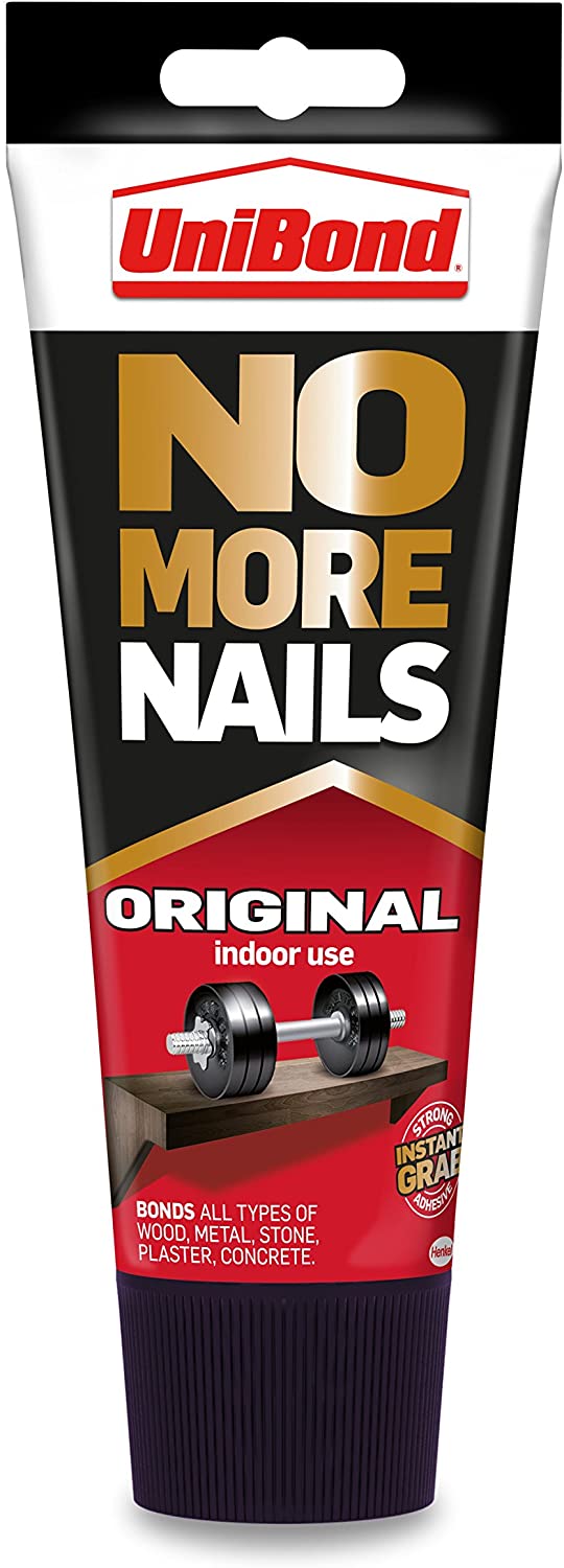 UniBond No More Nails Original, Heavy-Duty Mounting Adhesive, Strong Glue for Wood Ceramic, Metal & More
