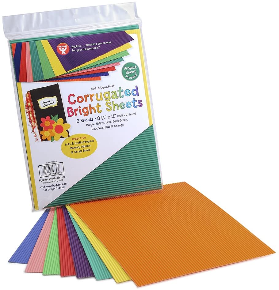 Hygloss Paper Corrugated Sheets 8.5Inch x 11InchBrights BigaMart