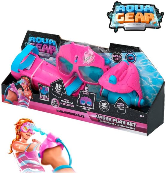 Eolo Water Pitcher and Glasses Aqua Gear, Pink and Blue (colorbaby 43653) - Image 4