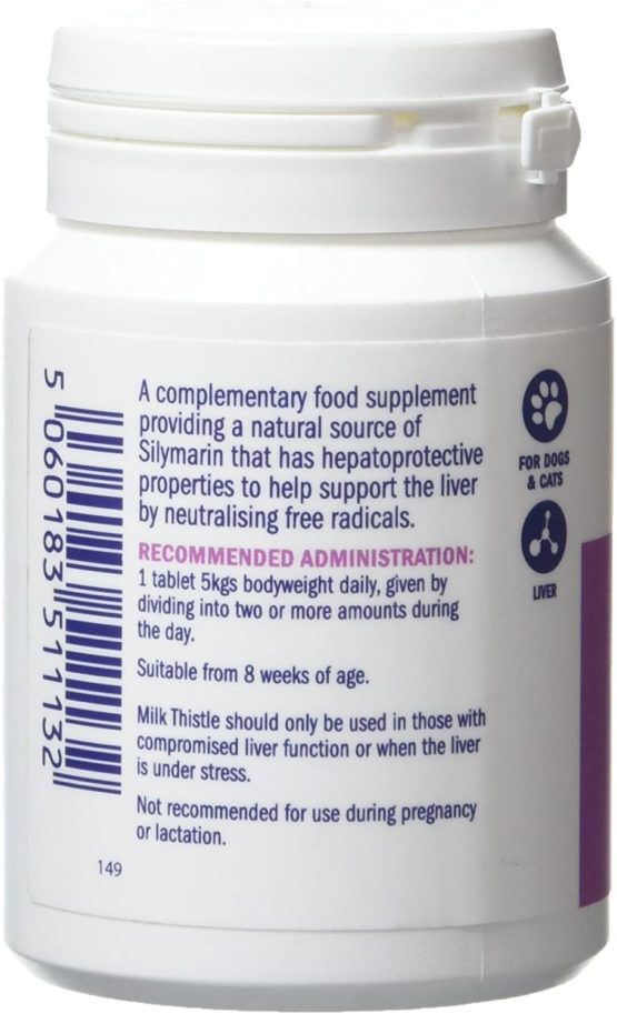 Dorwest Milk Thistle Tablets for Dogs and Cats, 200 Tablets, Supports Liver Function, Antioxidant for Dogs, Immune System Heath, Natural Supplement - Image 2