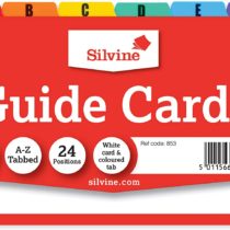 Silvine 5x3" Guide Cards in plain white, Tabbed A-Z. Ref 853 (126 x 76mm)