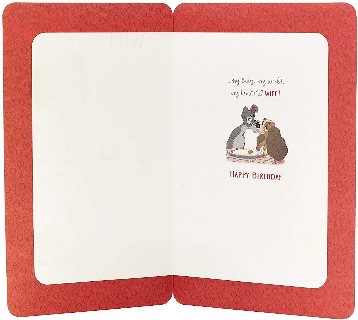 Wife Birthday Card - Birthday Card for Her - Disney Birthday Card for Wife - Lady and the Tramp Card for Wife - Image 2