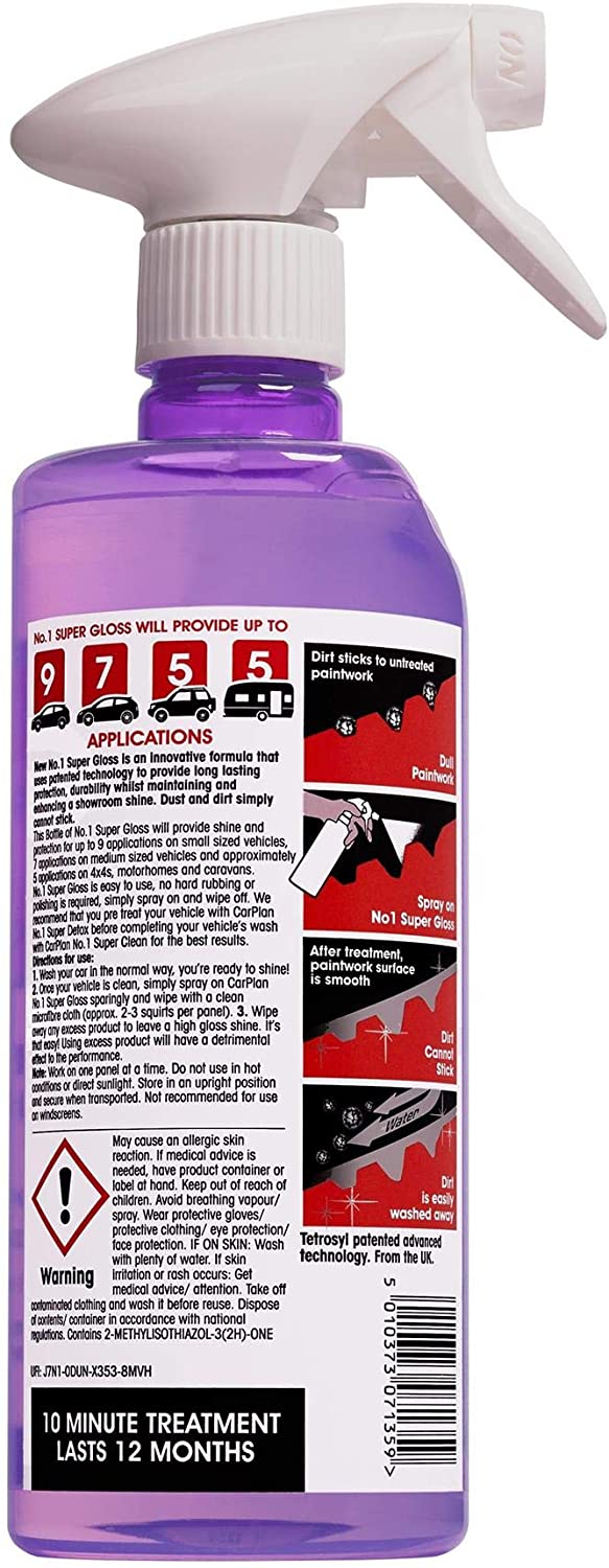 CarPlan No.1 Super Gloss, Dust & Dirt Protection, Paint Treatment, 600 ml, 10 Minute Treatment, 600 ml (Pack of 1) - Image 2