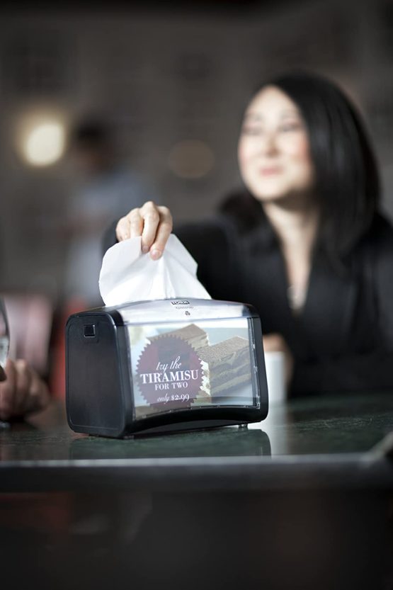 Tork 272611 Xpressnap Tabletop Napkin Dispenser N4 / Paper Dispenser Suitable for N4 Interfold Napkin Refills / Signature Design / Black - Image 4
