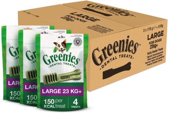 Greenies Daily Original Large Dog Treats (from 23 kg+) – The Smart Dental Treat – 3 x 170 g - 12 Chews