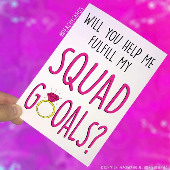 Funny Will You Be My Bridesmaid Card Be My Maid of Honour Card Bride Squad Goals Surprise Card Best Friends Bridal Party Cards PC308 - Image 2