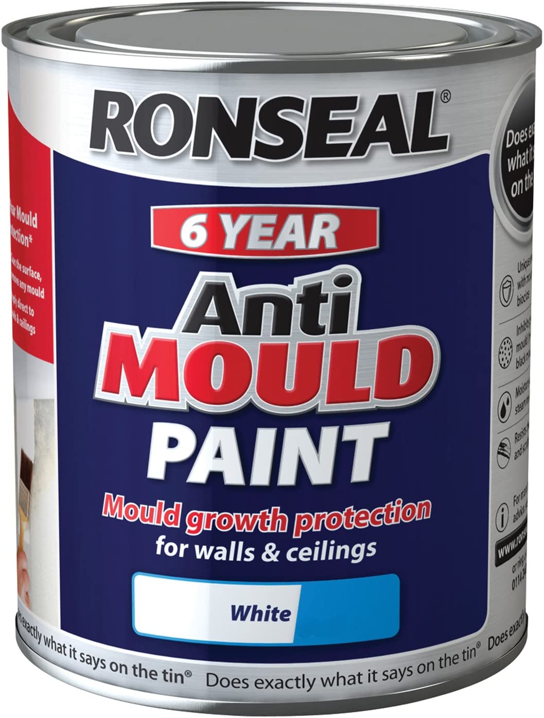 RONSEAL AMPWM750 Anti Mould Paint White Matt 750ml