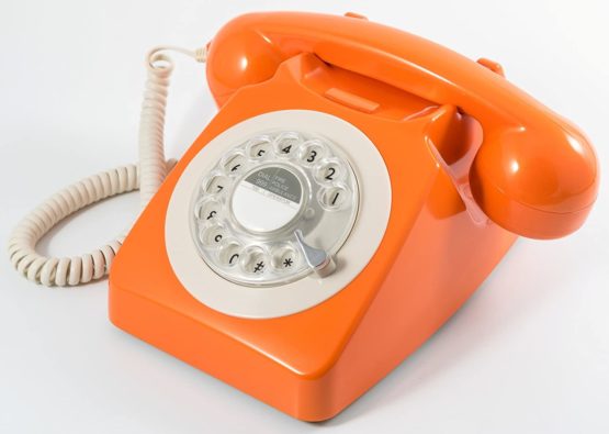 GPO 746 Rotary 1970s-Style Retro Landline Telephone, Classic Telephone with Ringer On/Off Switch, Curly Cord, Authentic Bell Ring for Home, Hotels- Orange - Image 4