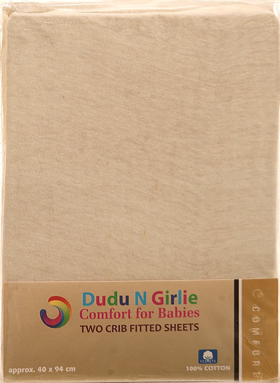Dudu N Girlie Crib Fitted Sheets 40x90cm, Crib Sheets 100% Cotton Jersey -Hypoallergenic Pram Sheets Breathable Easy Care