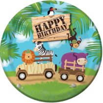 Creative Converting 8 Count Safari Adventure Sturdy Style Paper Dinner Plates, 8.75", Multicolor