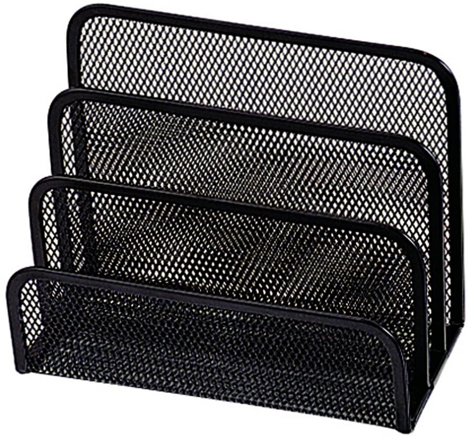 Desktop Mail Sorter Q-CONNECT Metal 3 Compartments Black/Presentation/Type-Desktop/Kind-for Mail/Material-Metal/Dividers-3 / Colour-Black/Size-N/D/Dimensions (mm)-170x135x83