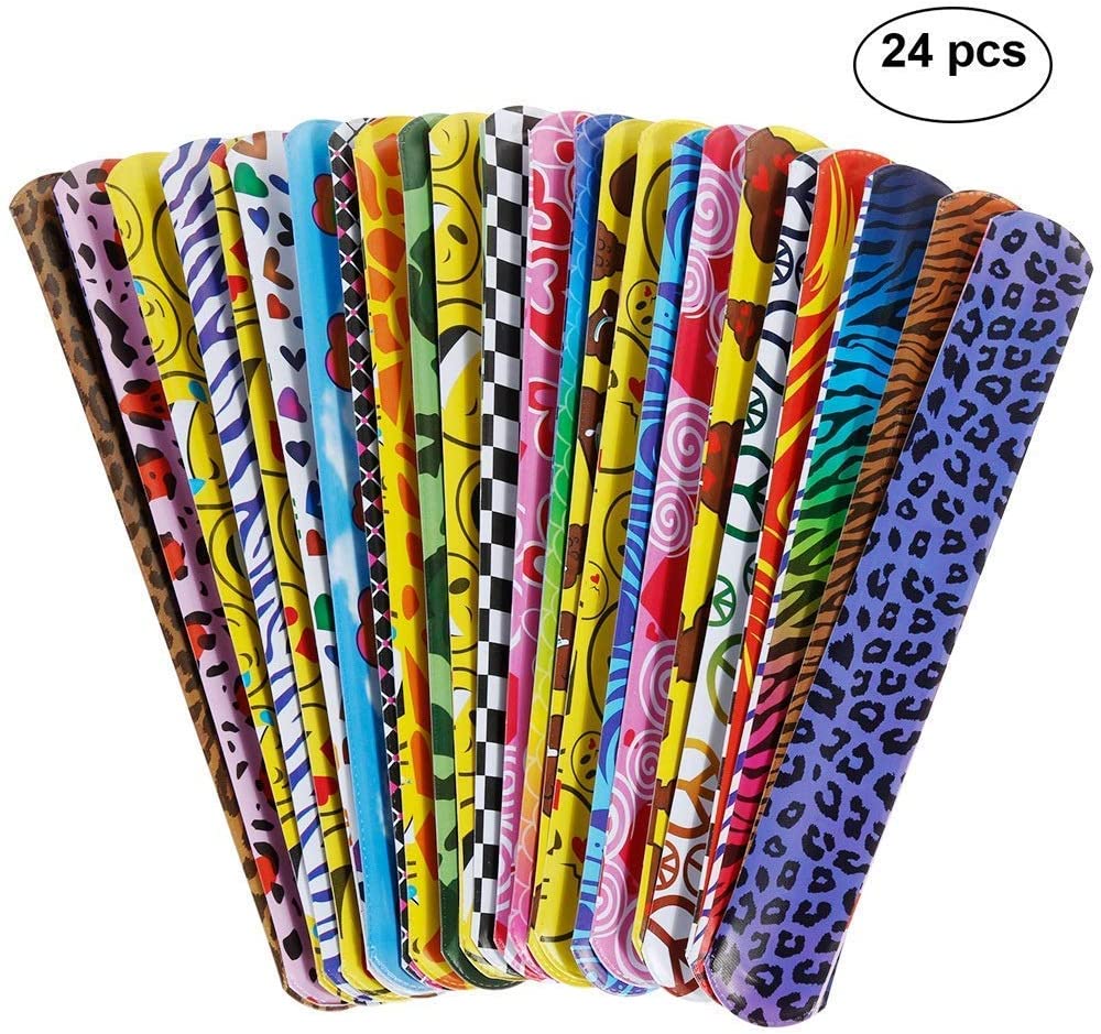 GOLDGE 24pcs Slap Bands for Kids Colorful Slap Bracelets for Party Bags Fillers & Favors