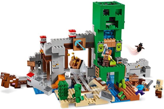 LEGO 21155 Minecraft The Creeper Mine Building Set with Steve Minifigure, Blacksmith, Husk, Creeper and Animal Figures plus TNT Elements, The Nether Micro World Toys for Kids - Image 2