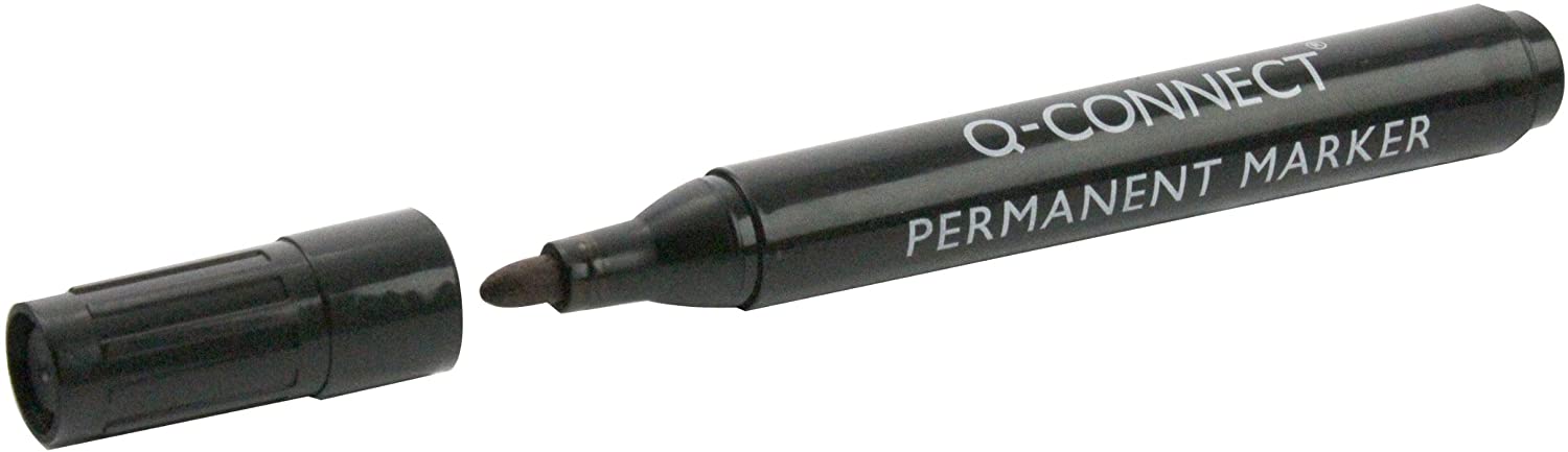 Q-Connect Bullet Tip Permanent Marker - Black (Pack of 10), 1 count (Pack of 10)