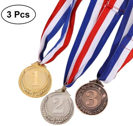 TOYMYTOY 3 Pieces Metal Gold Silver Bronze Award Medals - Olympic Style Winner Medals Gold Silver Bronze for Competition