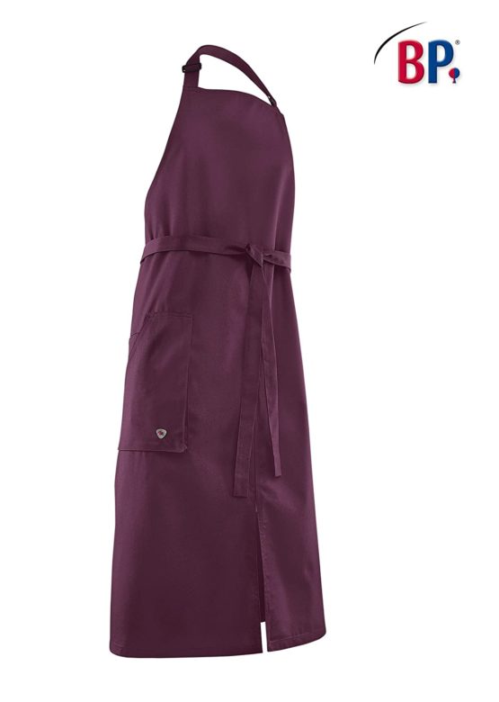 BP 1970-400-800 Bib Apron, With Adjustable Fastening At The Neck, 215,00 G/M², Fabric Blend, Plum, Size 100/100