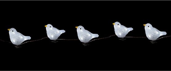 WeRChristmas LED Bird Lights Christmas Decoration, 15 cm - White, Set of 5 - Image 3