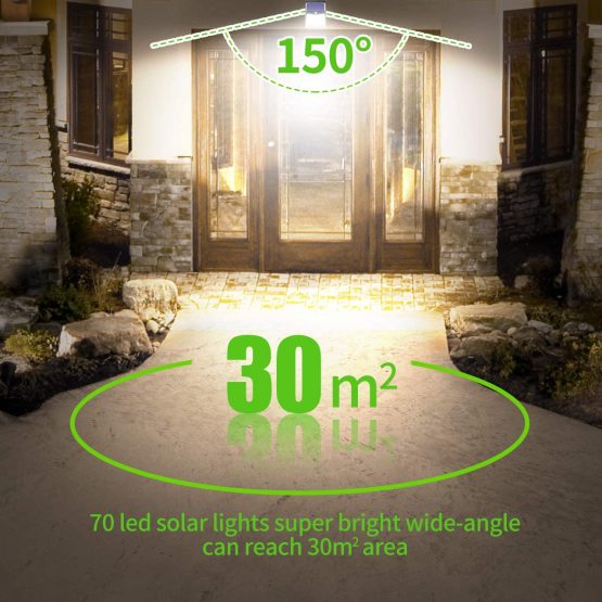 Solar Lights Outdoor, Claoner 128 LED Solar Motion Sensor Security Lights with 3 Lighting Modes IP65 Waterproof Durable Solar Powered Wall Lights 270°Lighting Angle for Yard Door Fence Pathway(4 Pack) - Image 4