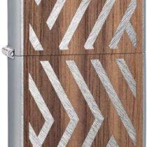 Zippo Unisex's Woodchuck Sweep, Walnut Emblem Windproof Lighter, Chrome, Regular