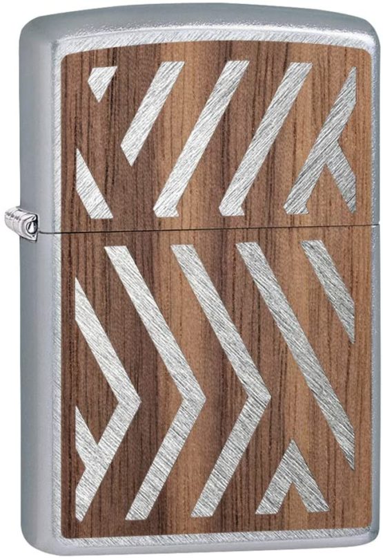Zippo Unisex's Woodchuck Sweep, Walnut Emblem Windproof Lighter, Chrome, Regular
