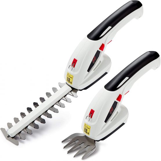 NETTA 7.2V Cordless 2 in 1 Lithium-Ion Grass and Hedge Trimmer, Edging and Shrub Shear - Handheld