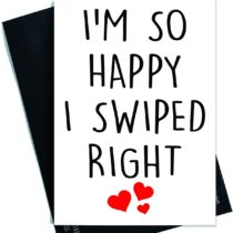 Anniversary Cards, So Happy I Swiped Right, Girlfriend Card, Boyfriend Cards Novelty Card Funny Cards Friend Card Christmas Card Tinder PC78