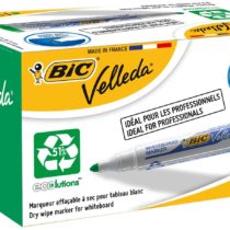 Bic Velleda 1701 Ecolutions Whiteboard Pens, Green - Box of 12 - Dry Erase Pens for Whiteboards in School or office