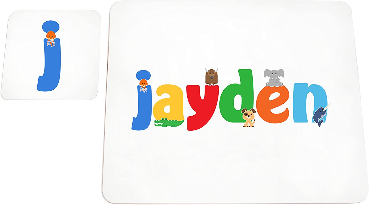 Feel Good Art High Gloss Placemat and Coaster for Babies/Toddlers (Jayden), Multicolor