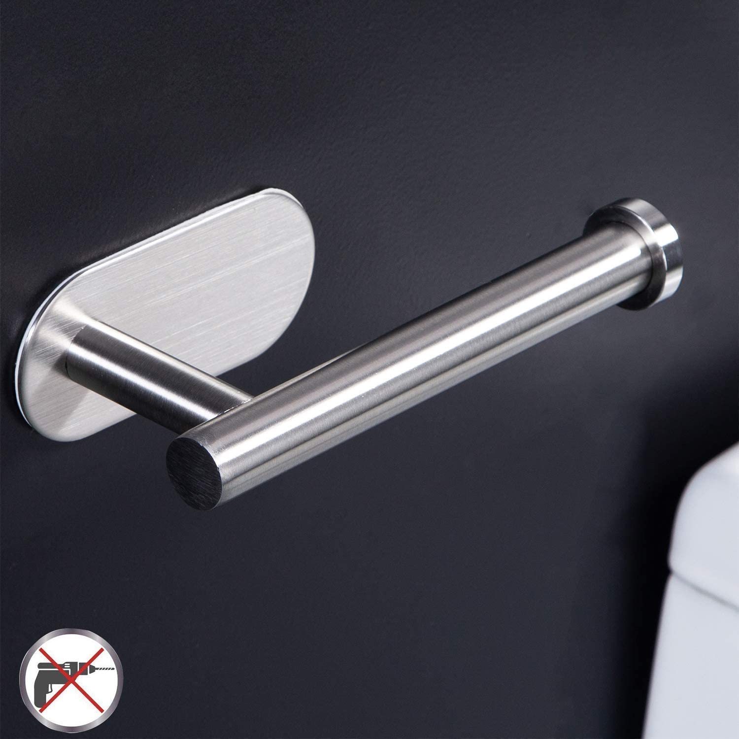 Toilet Roll Holder Self Adhesive - Toilet Paper Holder for Bathroom Stick on Wall Stainless Steel Brushed by ZUNTO