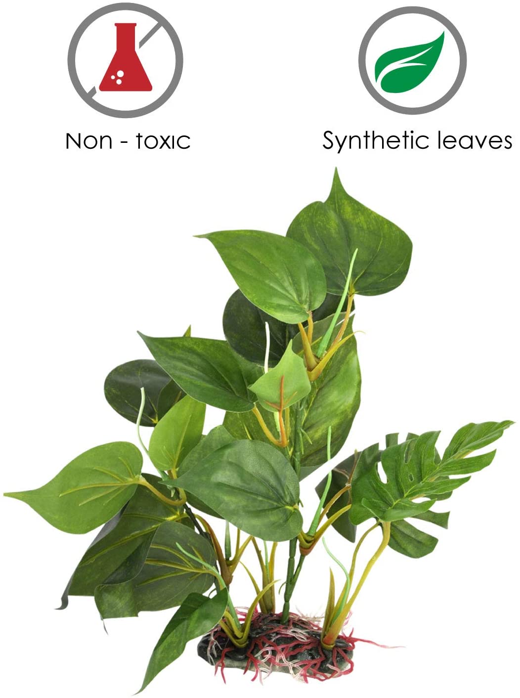 DIGIFLEX Artificial Plant for Fish Tank, Fake Decorations, Fishtank Ornament Green Leaves, 20cm, Home Aquarium - Image 4