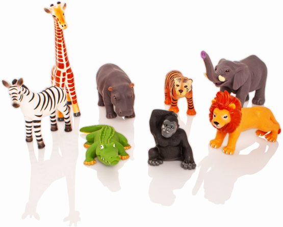 Learning Minds Set of 8 Jumbo Jungle Animal Figures - Zoo Animals For 1, 2, 3 Year Olds - Toy Animals For Kids Age 18 Months + - Image 2