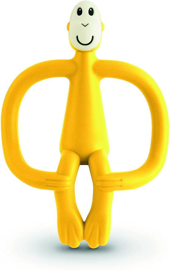 Matchstick Monkey Teething Toy for Baby, Stimulates and Massages Sore Gums, 3 Months Old+, Yellow