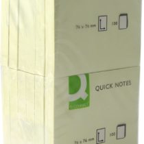 Q Connect KF10502 Quick Note Repositionable Pad - Yellow ,Pack of 12