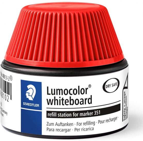 Staedtler Lumocolor 488 51-2 Whiteboard Marker Refill Station, Red, 30ml