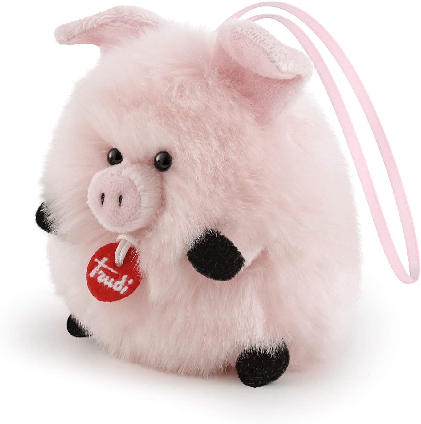 Trudi Charm Pig Small hang on plush toy, Valentine's Day and birthday gift, Pink, ca. 10 x 12 x 8 cm