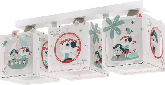 Dalber Children's Ceiling Lamp 3 Lights The Pirates, Multi-Colour - Image 2