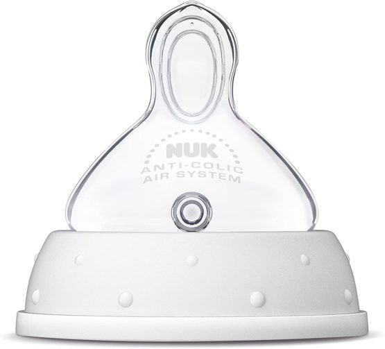 NUK First Choice+ Baby Bottle Teat, 0-6 Months, Silicone with Small Feed Hole, Anti-Colic, 2 Count - Image 2