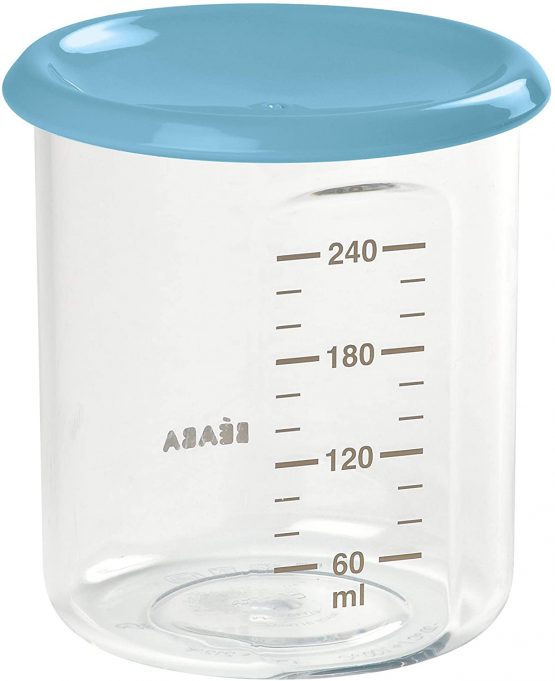 BEABA Maxi Portion Conservation Jars, 240 ml, Tritan Blue
