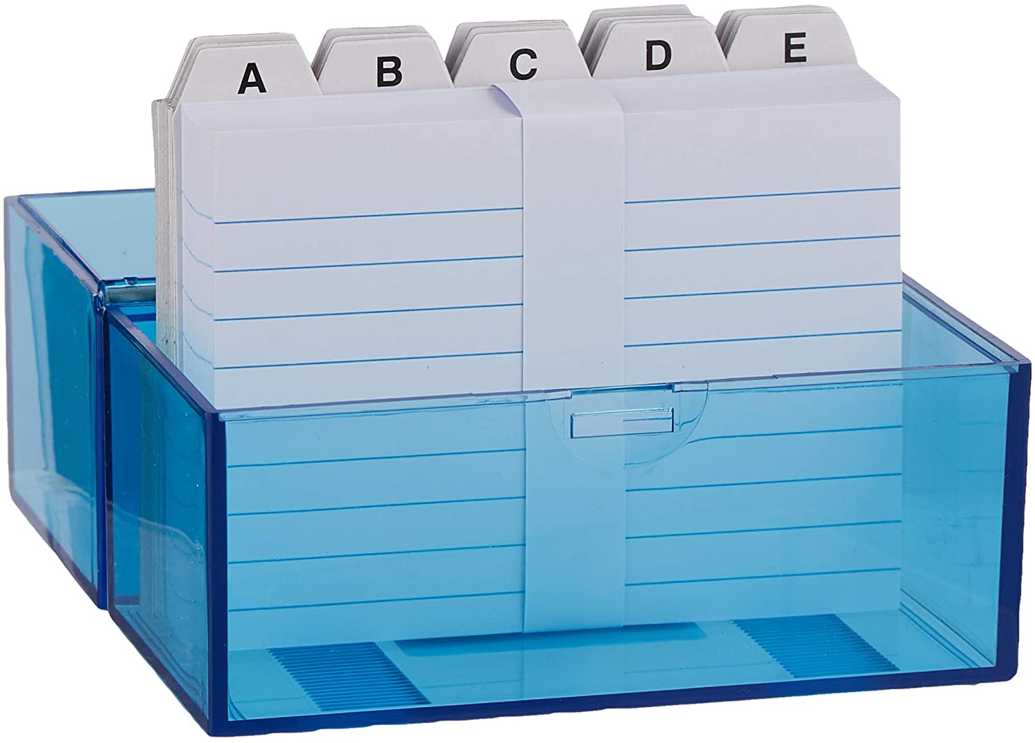 Wedo 2507303 card boxes DIN A7 transverse for about 200 cards (made of plastic translucent blue - Image 2