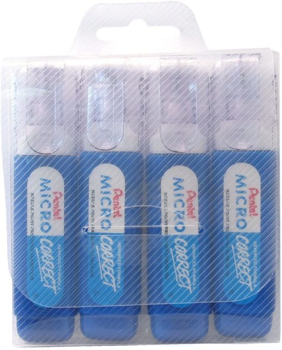 Pentel Micro Correct 12 ml Correction Pen - Wallet of 4