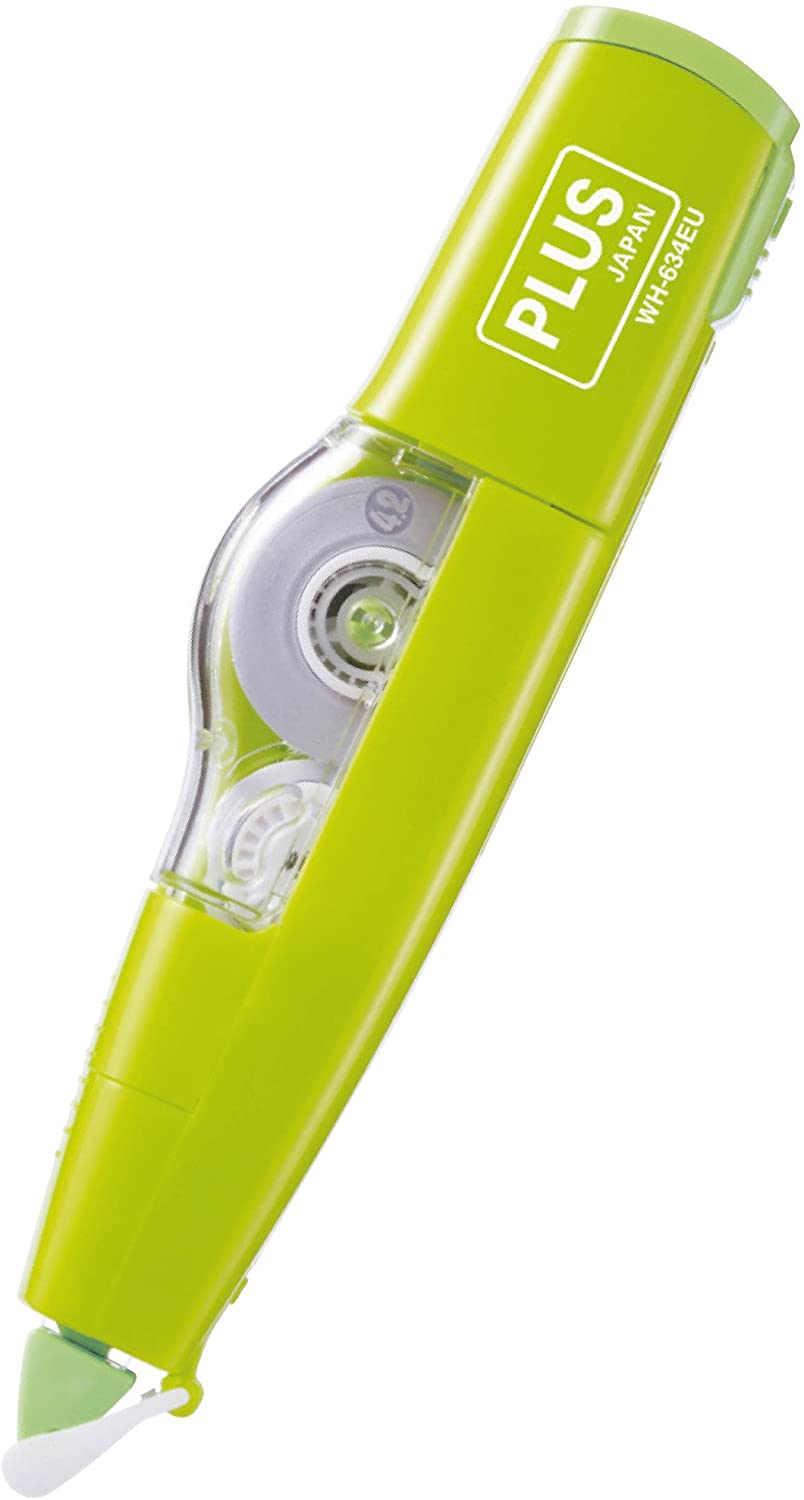 Plus Japan 6 m x 4.2 mm Refillable MR Pen Style Correction Tape - Green, 49187, 6m x 4.2mm