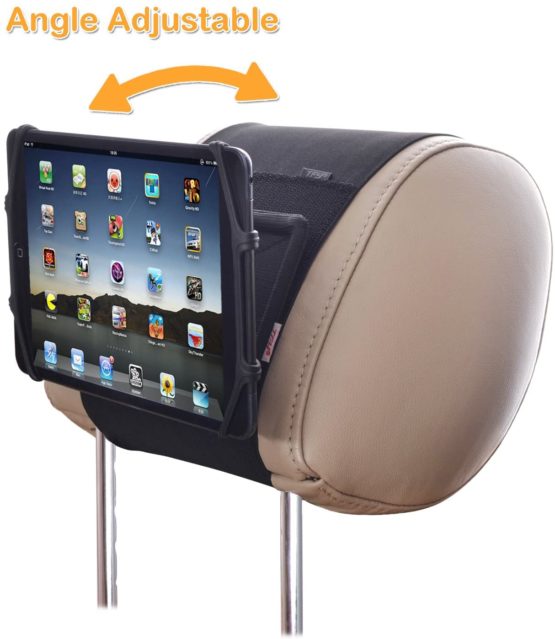 iPad Car Mount TFY Universal Car Headrest Mount Holder with Silicon Holding Net compatible with Both 4.5-6 Inch Phones and 7-10.5 Inch Tablets - Image 3
