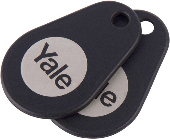 Yale P-YD-01-CON-RFIDT-BL Smart Door Lock Key Tags, Black, Pack of 2