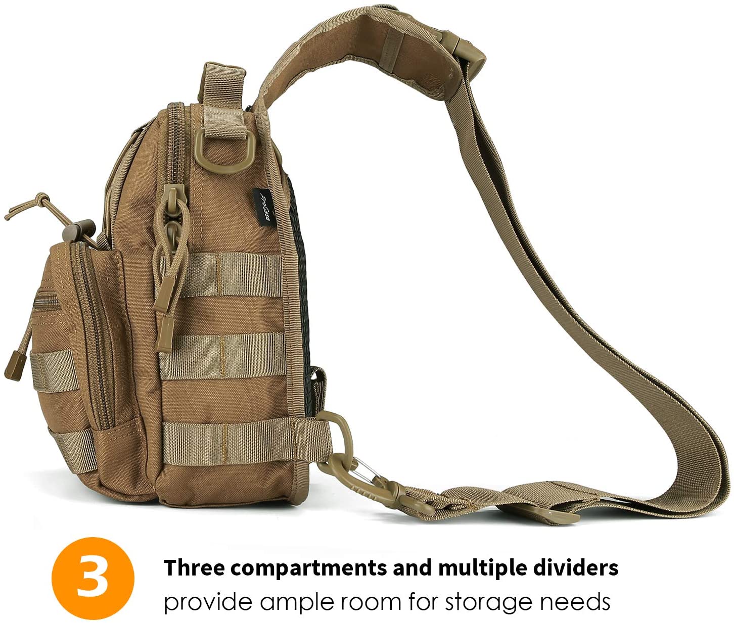 Procase Tactical Sling Bag Pack, Military Army Shoulder Bag Satchel