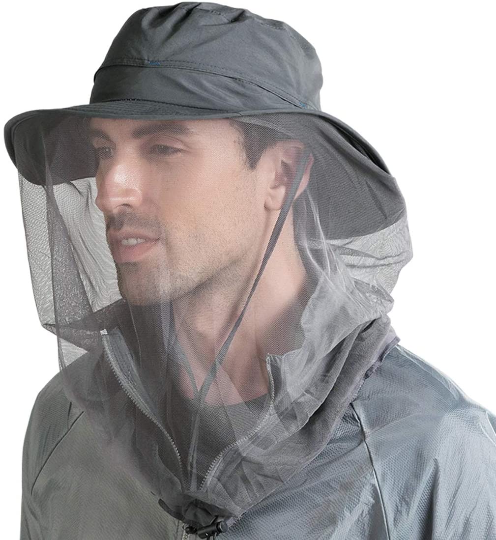 Faletony Outdoor Mosquito Head Net Hat Sun Protection Hats Bucket Hat Fishing Hat for Men Women