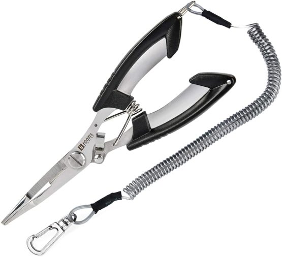 Booms Fishing H01 Fishing Scissors Pliers Stainless Steel Multi Tools,for Hook Remover Line Cutting and Split Rings